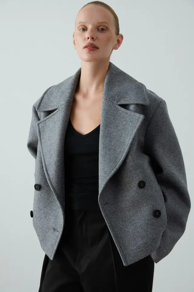 Пальто TRACE JACKET, графіт, спереду